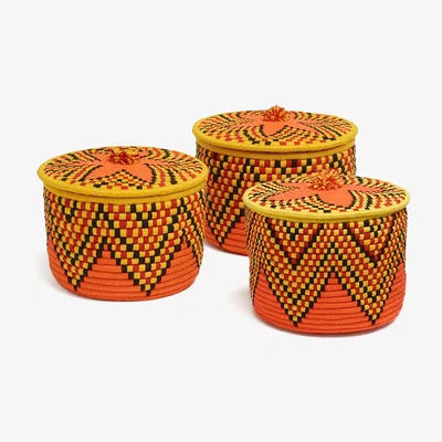 Amara Zan Artefacts - Naneh Basket Set - Orange