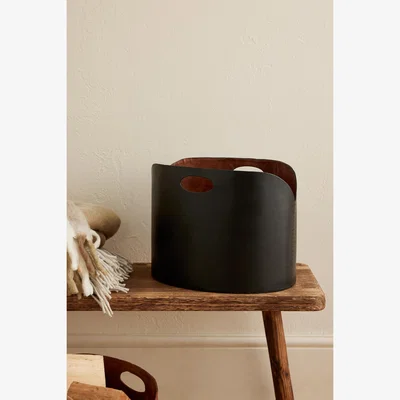 Anthropologie Ivyline Faux-Leather Log Bucket