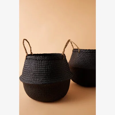 Anthropologie Hand-Woven Seagrass Belly Basket