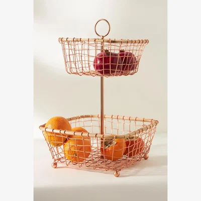 Anthropologie Jo Two-Tier Wire Fruit Basket