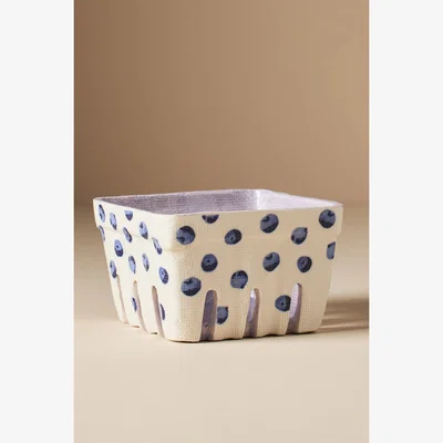 Anthropologie Fruta Stoneware Berry Basket