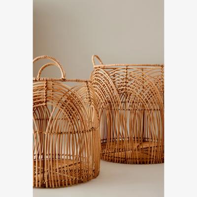 Anthropologie Cozy Living Mari Rattan Basket, Set of 2