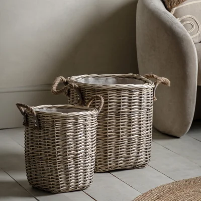 Arighi Bianchi Set of 2 Square Baskets