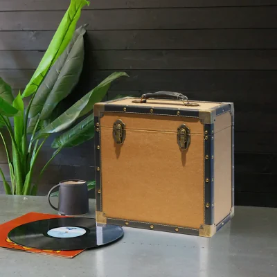 Arighi Bianchi Vinyl Record Storage Box, Light Brown
