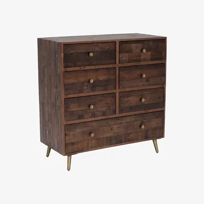 Barker and Stonehouse Modi Tallboy Cabinet 7 Drawers, Brown | Barker & Stonehouse