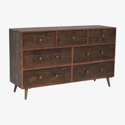 Barker and Stonehouse Modi Dresser Cabinet 7 Drawers, Brown | Barker & Stonehouse