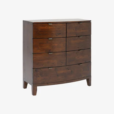 Barker and Stonehouse Navajos 7 Drawer Bow Front Chest, Brown | Barker & Stonehouse