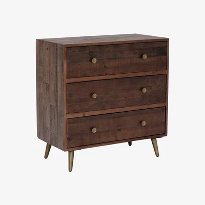 Barker and Stonehouse Modi Lowboy Cabinet 3 Drawers, Brown | Barker & Stonehouse