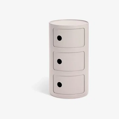 Barker and Stonehouse Kartell Componibili Bio 3 Drawer Storage Unit, Cream | Barker & Stonehouse