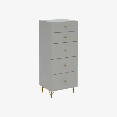 Barker and Stonehouse Verity 5 Drawer Tall Chest, Grey | Barker & Stonehouse