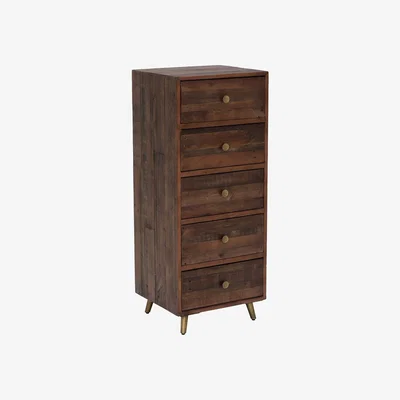Barker and Stonehouse Modi Lingerie Cabinet 5 Drawers, Brown | Barker & Stonehouse