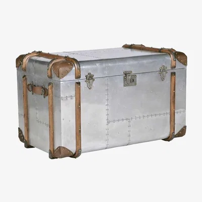 Barker and Stonehouse Timothy Oulton Globetrekker Trunk Metal | Barker & Stonehouse