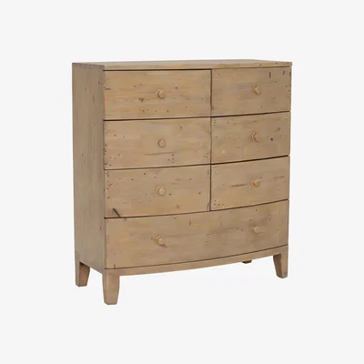 Barker and Stonehouse Lewes 7 Drawer Bow Front Chest, Brown | Barker & Stonehouse