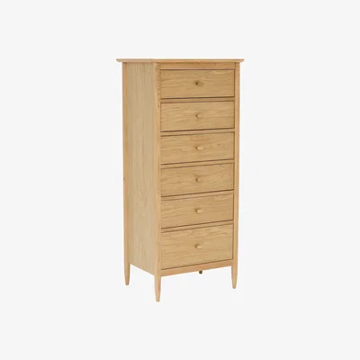 Barker and Stonehouse Teramo 6 Drawer Tall Chest, Brown | Barker & Stonehouse