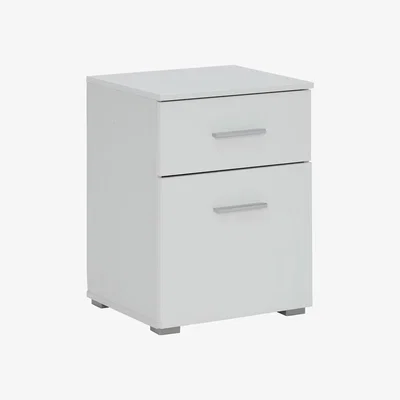 Barker and Stonehouse Moritz 2 Drawer Bedside Table, White | Barker & Stonehouse