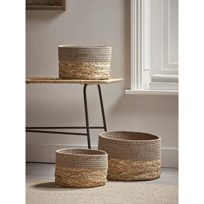 Cox and Cox Three Chevron Topped Storage Baskets