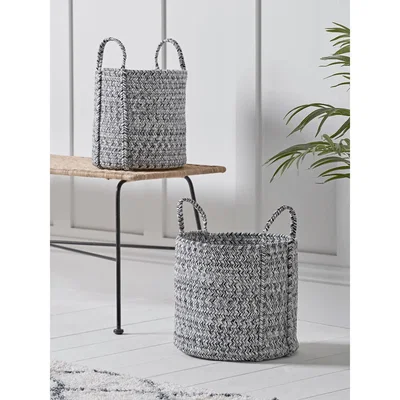 Cox and Cox NEW Two Monochrome Chevron Baskets
