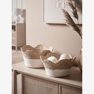 Cox and Cox Two Scalloped Edge Storage Baskets