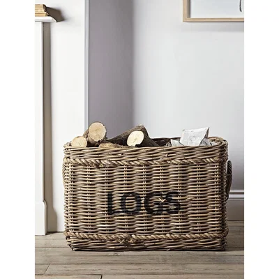 Cox and Cox Large Rattan Log Basket