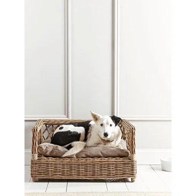 Cox and Cox Open Weave Round Rattan Pet Basket