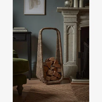 Cox and Cox Tall Rattan Log Holder