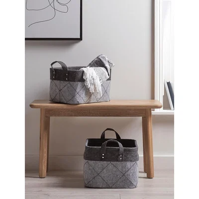 Cox and Cox Two Woven Felt Baskets