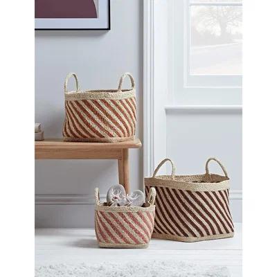 Cox and Cox NEW Three Striped Storage Baskets