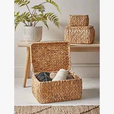 Cox and Cox Three Hyacinth Storage Baskets