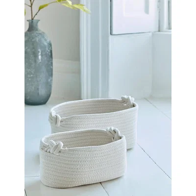 Cox and Cox Two Cream Woven Baskets