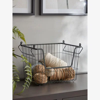 Cox and Cox Olive Wire Storage Basket - Small