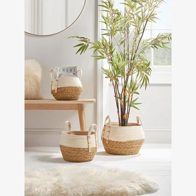 Cox and Cox Three Cream & Natural Baskets