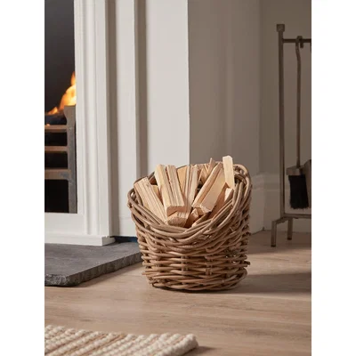 Cox and Cox NEW Rattan Kindling Basket