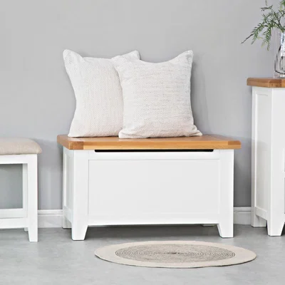 Chiltern Oak Furniture Hampshire White Painted Oak Blanket Storage Box