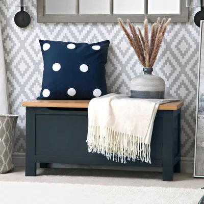 Chiltern Oak Furniture Salisbury Blue Painted Oak Blanket Box