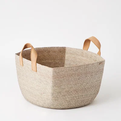 The Conran Shop Square Revistero Basket with Leather Handles