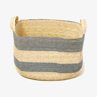 The Conran Shop Small Square Revistero Basket in Blue Stripe