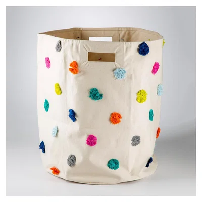 The Conran Shop Multicoloured Pom Pom Basket Large