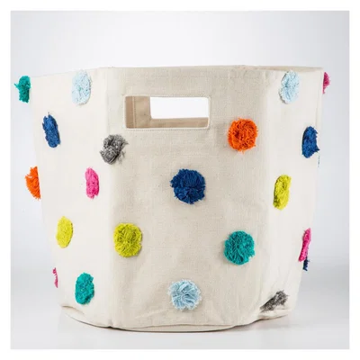 The Conran Shop Multicoloured Pom Pom Basket Medium