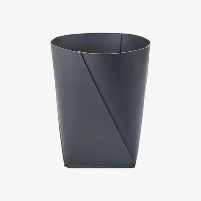 The Conran Shop Leather Waste Paper Bin Grey