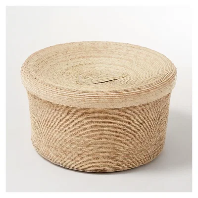 The Conran Shop Round Storage Basket & Lid Natural Large