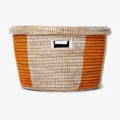 The Conran Shop Exclusive Medium Storage Basket in Mustard Stripe
