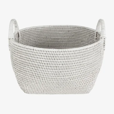 Casa by JJ Handy Handwoven Rattan Basket - White