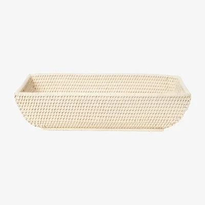 Casa by JJ Wiltshire Long Rattan Basket in Sand Colour