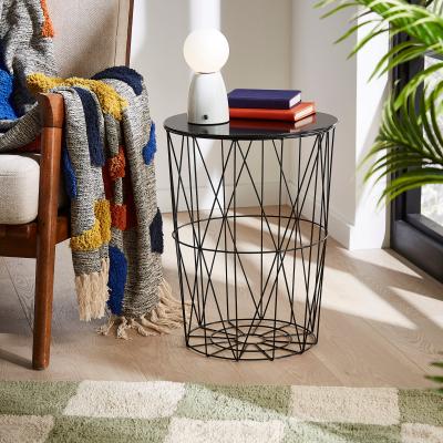 Dunelm Elements Curtis Metal Storage Basket Black