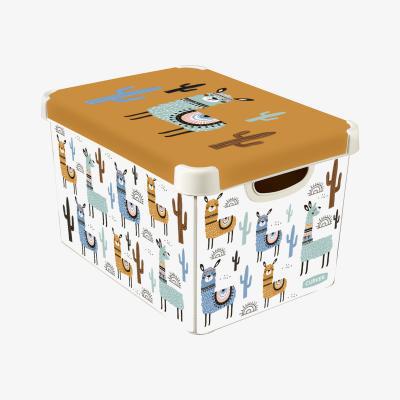 Dunelm Curver Llama Stockholm Plastic Deco Box MultiColoured