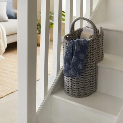 Dunelm Grey Cotton Rope Stair Basket Grey