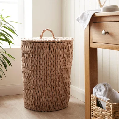 Dunelm Cable Knit Laundry Basket