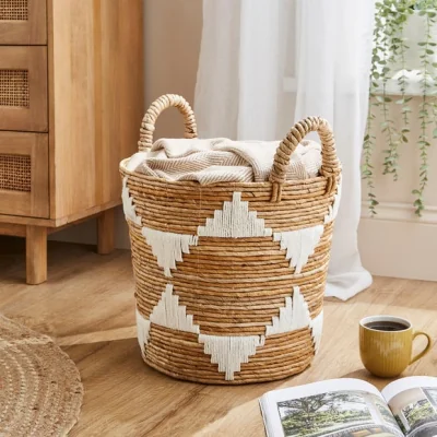 Dunelm Large White Banana Bark Storage Basket