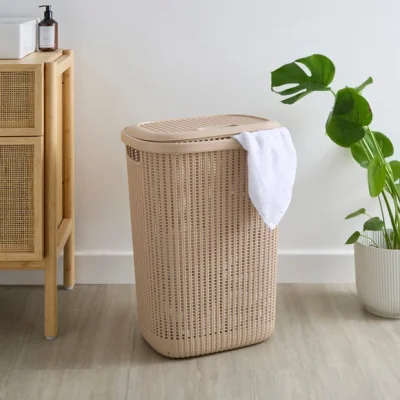 Dunelm Knitted Effect Plastic Laundry Basket