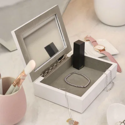 Dunelm Personalised Wedding Wooden Jewellery Box